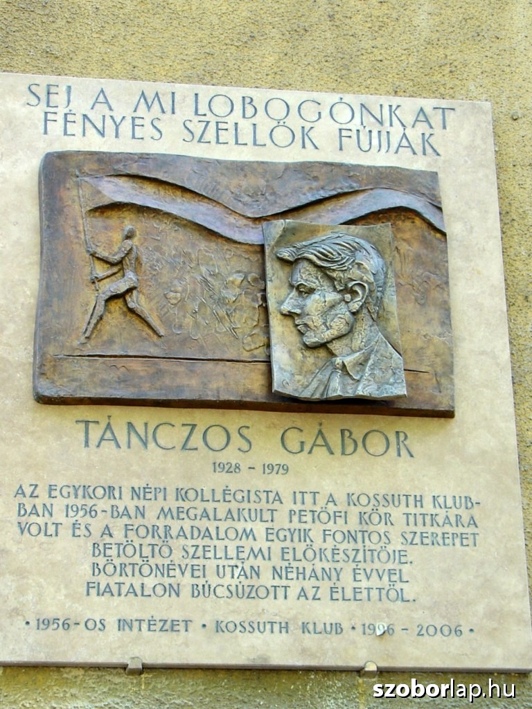 Tánczos Gábor domborműves emléktábla Köztérkép